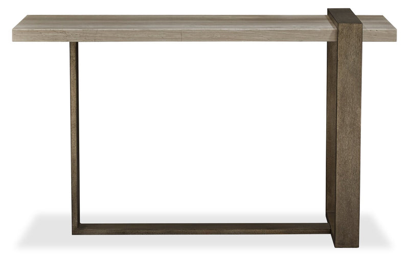 Cyprus 48” Modern Sofa Table - Beige/Bronze