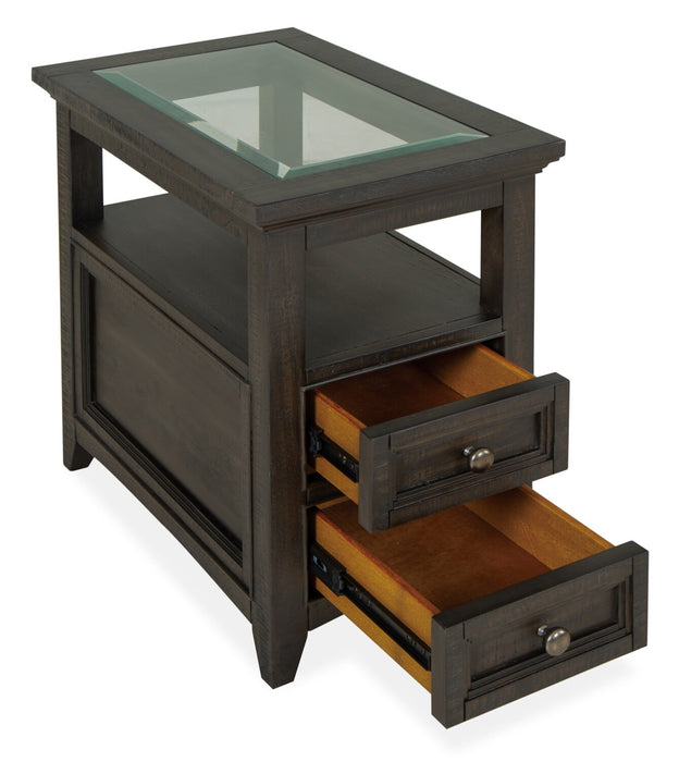 Hanson 15” Traditional Pine Chairside Table with Storage - Graphite