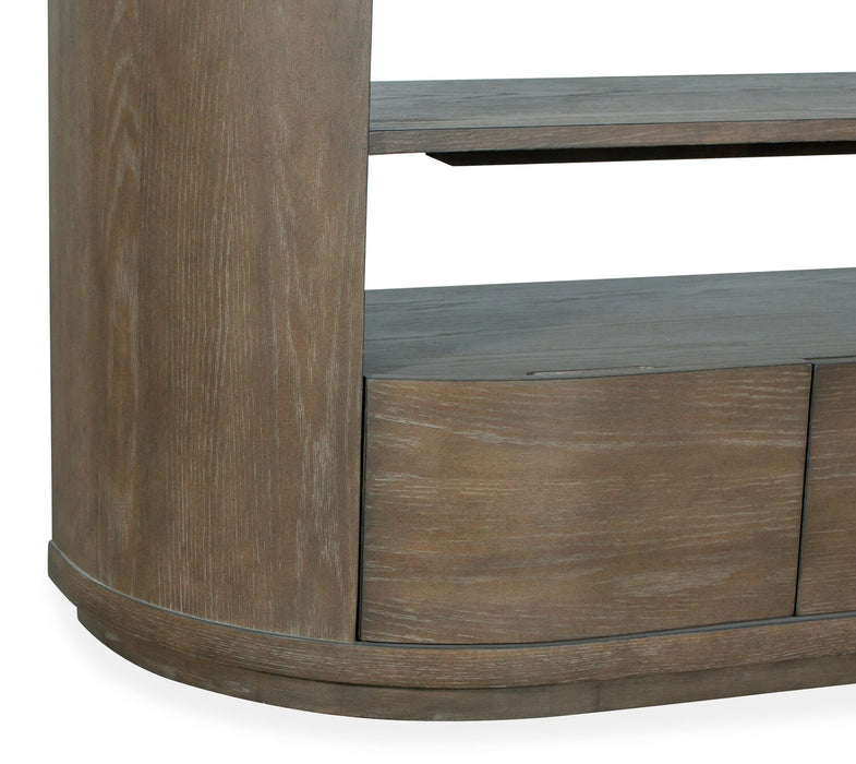 Eldon 60” Modern Round Solid Wood Sofa Table with Storage - Porpoise