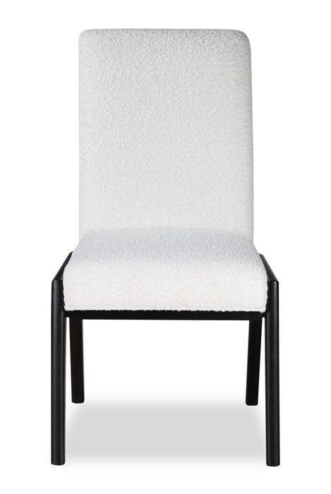 Alma 7pc Dining Set with Table & 6 Chairs, Trestle Base, 86\"W - Charcoal Black & White