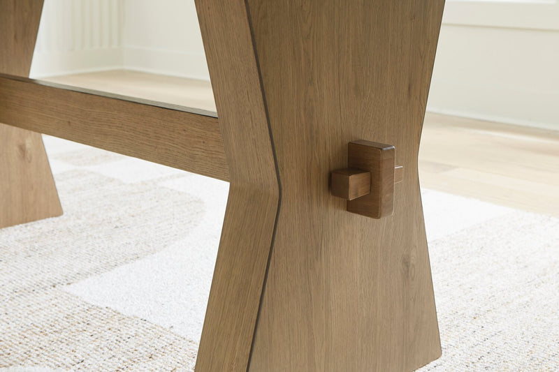 Shaw Dining Table, Trestle Base, 78\"W - Natural