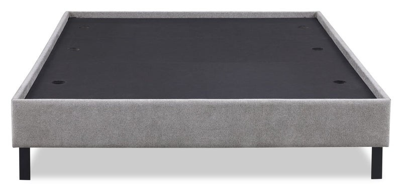 Amos Grey Upholstered Platform Bed with Tufted Headboard - Queen