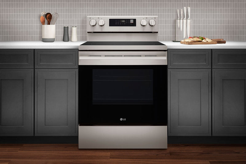 LG 6.3 Cu. Ft. Smart Electric Range with Air Fry - Stainless Steel - LREN6323YE