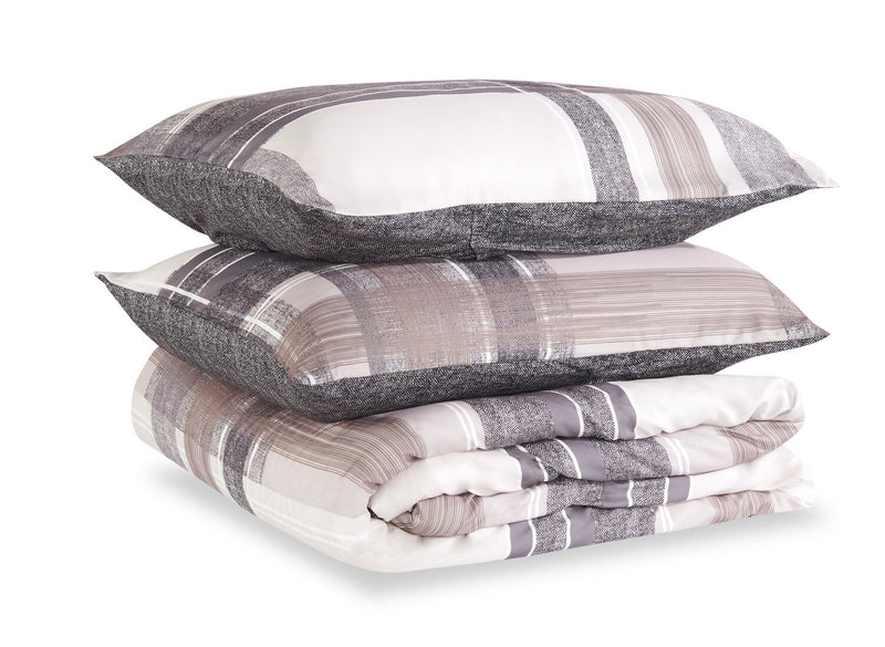 Connor 3-Piece King Comforter Set - Brown