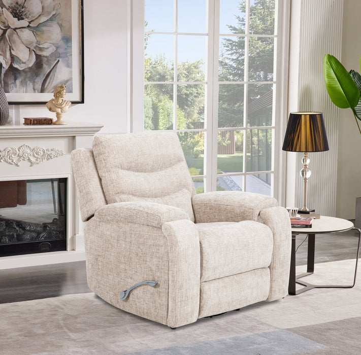 Hudson 40\" Chenille Fabric Glider Reclining Chair with Dual Cupholders - Taupe