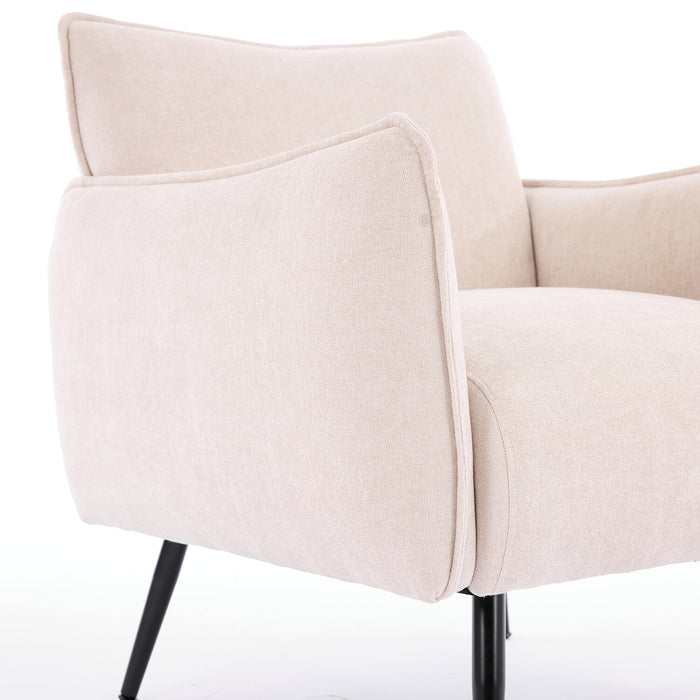 Arlo 29.5\" Linen-Look Fabric Accent Chair – Taupe