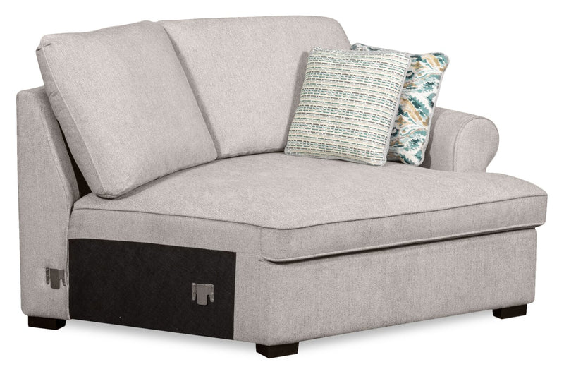 Scott Living Haven 2-Piece Right-Facing Chenille Fabric Cuddler Sectional - Grey