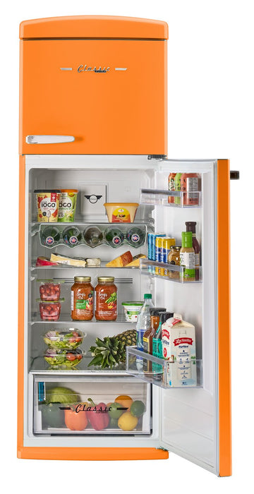 Unique Classic Retro 24\" 11 Cu Ft. Top Freezer Refrigerator – Creamsicle Orange - UNQ-310L O TM