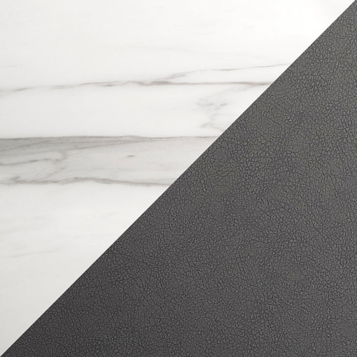 Naya 5pc Dining Package with 63-78.75\"W Extension Table & 4 Chairs - Faux White Marble & Grey