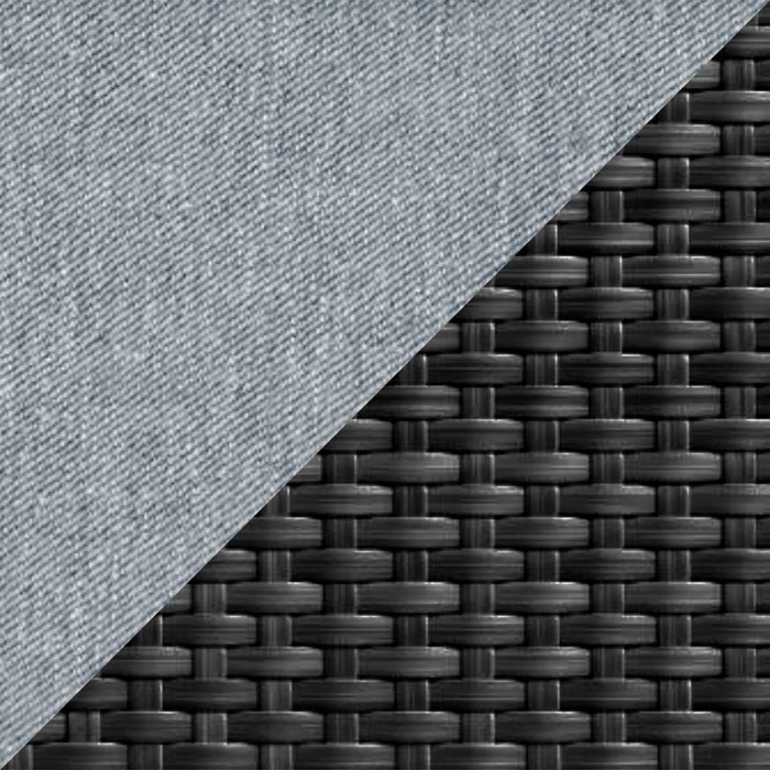 Oslo Outdoor Patio Lounger Chair - Hand-Woven Resin Wicker & Metal, UV & Weather Resistant - Grey