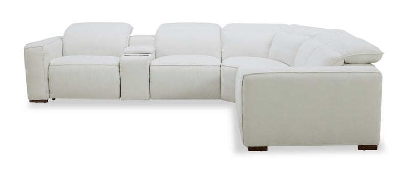 Essence 6-Piece Power Reclining Sectional with Power Headrests - Ivory