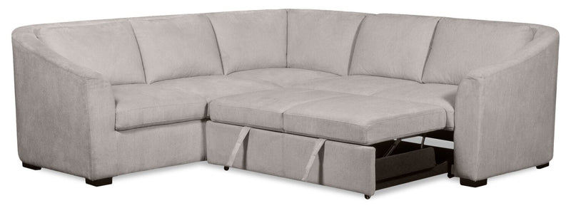Envy 2-Piece Chenille Fabric Right-Facing Sleeper Sectional - Fog Grey