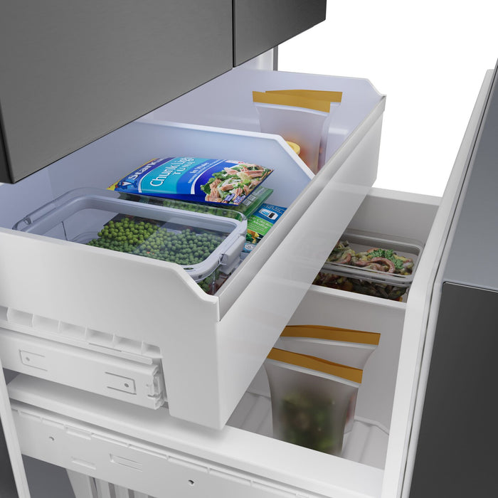 Bosch 500 Series 36\" 26 Cu. Ft. French-Door Refrigerator - Black Stainless Steel - B36FD52SNB 