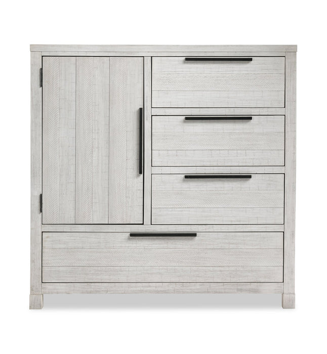 Haven Bedroom 4-Drawer Chest with Storage Cabinet, 48\"W x 48\"H - White