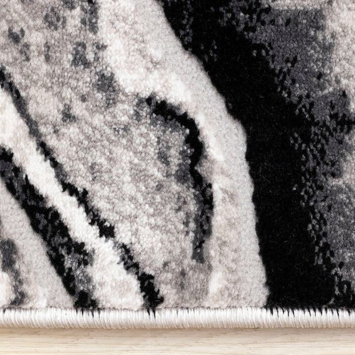 Plasma Black Grey Area Rug - 5'3\" x 7'7\"