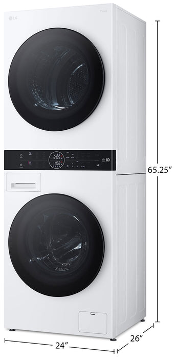 LG 3.1 Washer/4.2 Dryer Cu. Ft. Front-Load High-Efficiency Washtower™ - White - WKHC152HWA