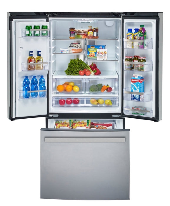 GE 33\" 17.5 Cu Ft. French-Door Counter-Depth Refrigerator – Stainless Steel - PYE18HYRCFS
