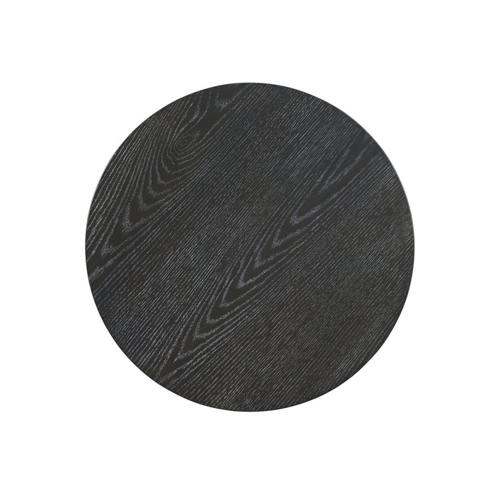 Declan 18\" Modern Round End Table with Shelf - Black