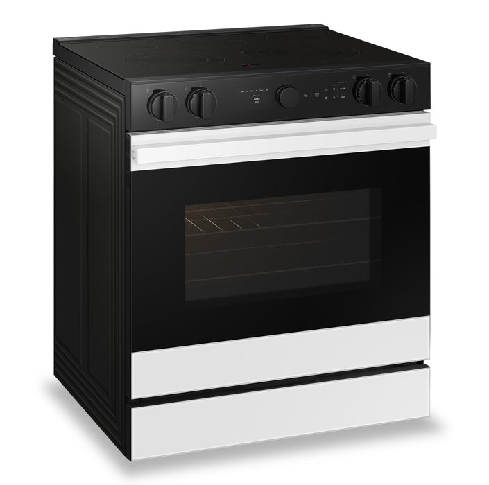 Samsung 6.3 Cu. Ft. Smart Electric Slide In Range with Oven Camera - White Glass - NSE6DB870012AC