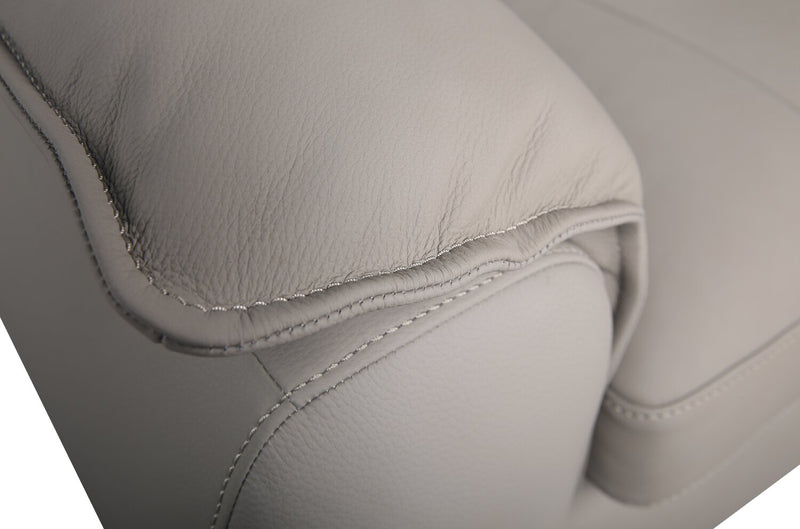 Raya Modular 5-Piece Right-Facing Genuine Leather Sectional with Storage Console and Wood Legs - Stone Beige