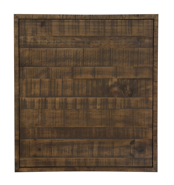 Elm 22” Rustic Pine End Table with Storage - Brown