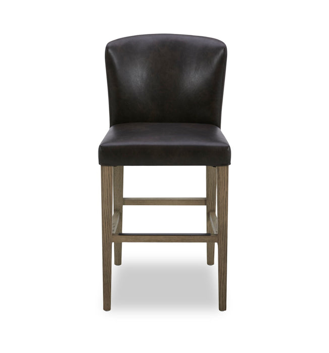 Arlo Counter-Height Stool with Vegan Leather Fabric - Bison Brown