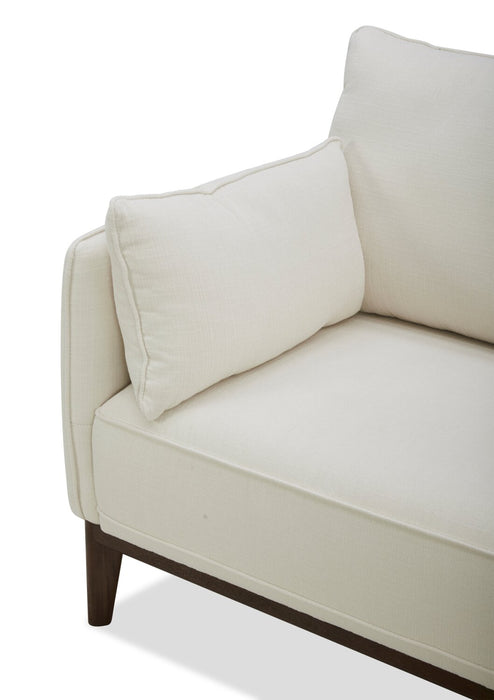 Cindy Crawford Home Gena 78.7\" Linen-Look Fabric Condo Size Sofa with Removable Back Cushions - Cotton White