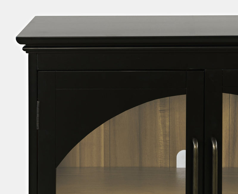 Twyla 33\" Solid Wood Accent Cabinet  with Arched Doors - Black