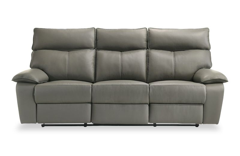 Matteo 88\" Genuine Leather Power Reclining Sofa - Aviarah Grey