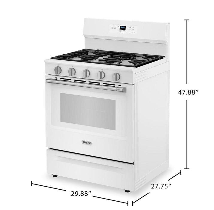 Maytag 5 Cu. Ft. Convection Gas Range with No Preheat Air Fry - White - MFGS6030RW