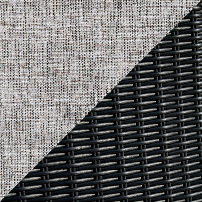 Jasper Outdoor Patio Armless Chair - Resin Wicker, Nuvella Fabric, UV & Weather Resistant - Grey/Black