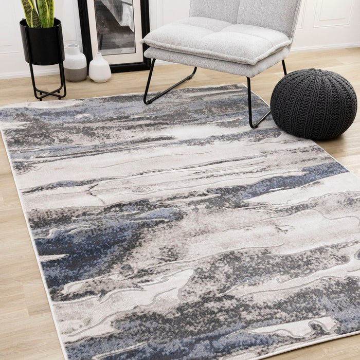 Linnie Blue Grey Area Rug - 5'3\" x 7'7\"
