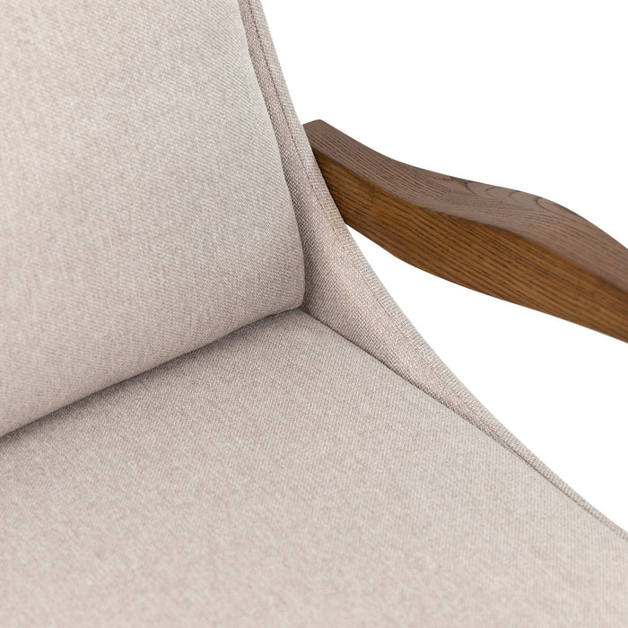 Echo 27.95\" Fabric Accent Chair with Wood Arms and Legs - Beige
