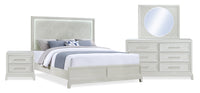 Vida 6pc Bedroom Set with Panel Bed, Dresser, Mirror & Nightstand, Sand - King Size 