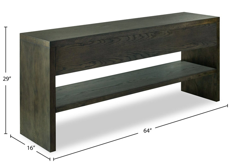 Hatfield 64” Modern Solid Wood Sofa Table with Storage - Homestead Brown