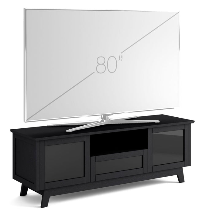 Heston 72\" Premium TV Stand with Storage – Black Oak