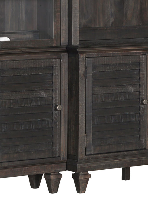 Baron 114\" Rustic 4-Piece Pine Entertainment Centre with Storage and Cable Management for TVs up to 70” - Weathered Charcoal