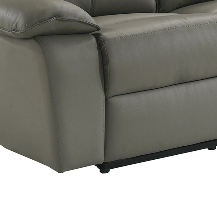 Matteo 64\" Genuine Leather Power Reclining Loveseat - Aviarah Grey