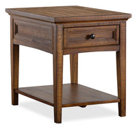 Hanson 20” Traditional Pine End Table with Storage - Toasted Nutmeg 