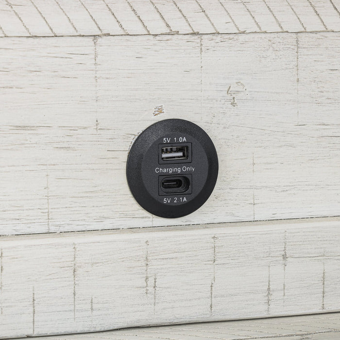 Haven Pier Bed with Headboard, Frame & 2 Piers, USB, LED, White - Queen Size