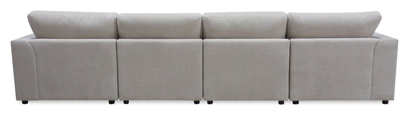 Voyage Modular 4-Piece U-Shaped Fabric Sectional with Removable Back Cushions – Taupe