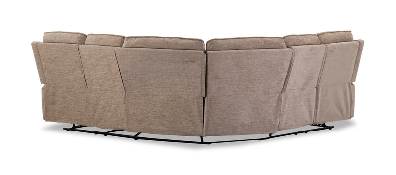 Bodie 111.02\" 3-Piece Chenille Fabric Manual Reclining Sectional – Beige  
