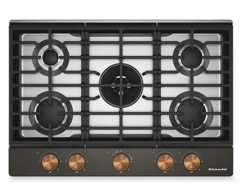  KitchenAid Gas-on-Metal Cooktop with CookShield Finish - Black Ore - KCGK730SBE