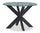 ["Remi Dining Table with Glass Top & Wood Geometric Base, 42##PACKAGEDETAILSquot;W Round - Black"]