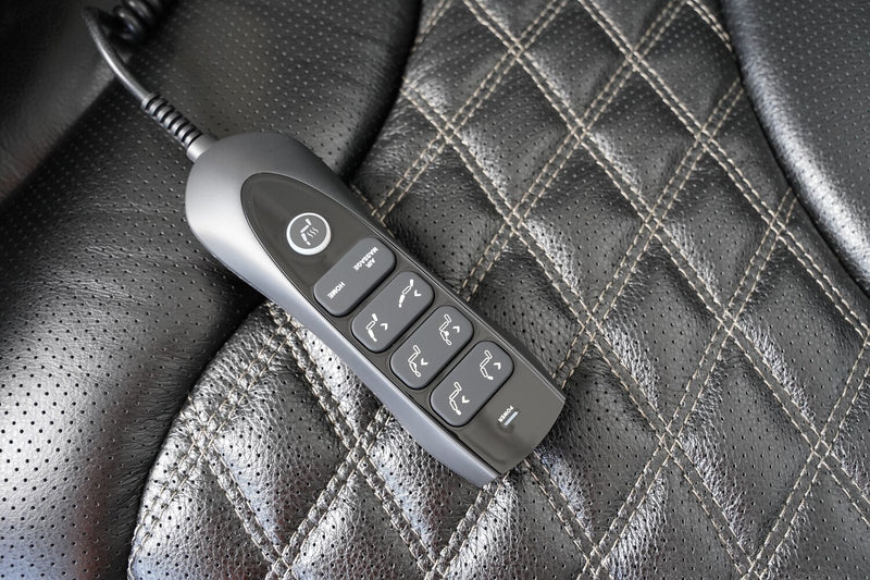 Elite 86\" Genuine Leather Massage Power Reclining Sofa with Immersive Audio and Power Headrests - Black