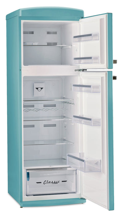 Unique Classic Retro 24\" 11 Cu Ft. Top Freezer Refrigerator – Ocean Mist Turquoise - UNQ-310L T TM