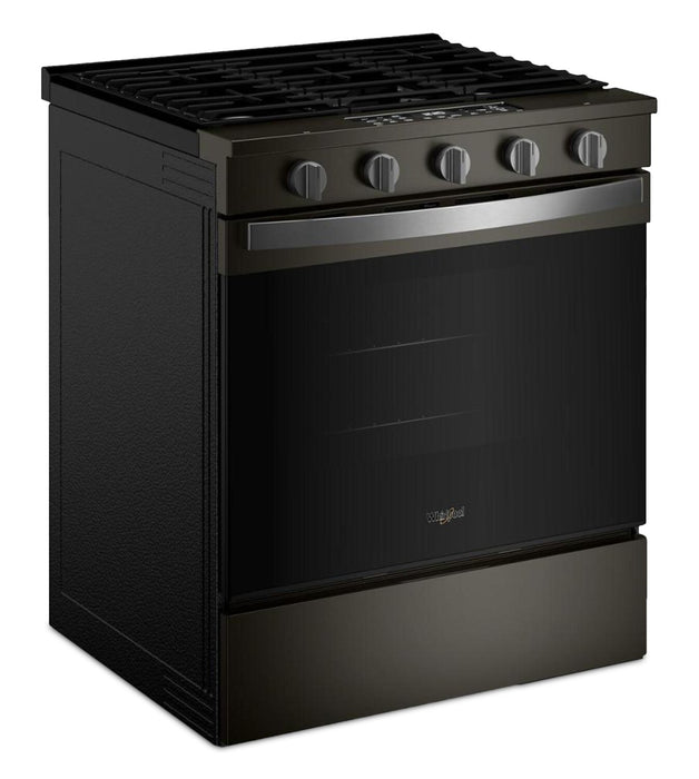 Whirlpool 30\" 5 Cu. Ft. Gas Range with Air Cooking - Black-on-Stainless - WSGS5030SV
