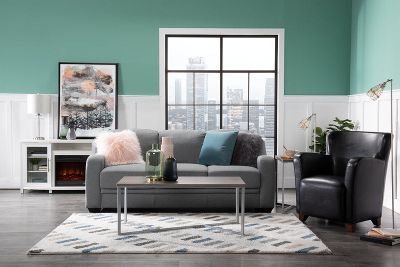 Zello 29.92\" Faux Leather Accent Chair with Wood Legs - Black