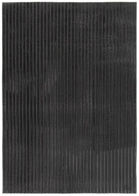 Dream Step Memory Foam Channel Dark Grey Faux Fur Area Rug - 5' x 7' 