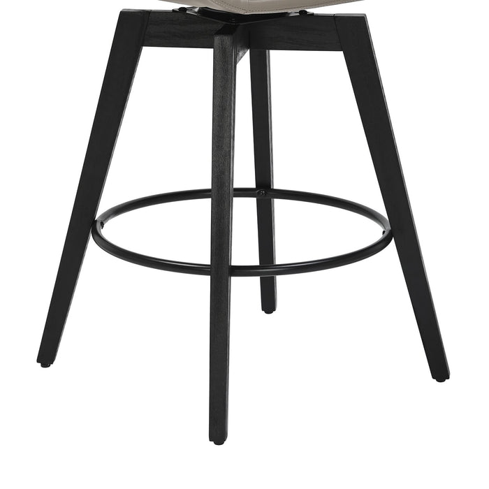 Apex Counter-Height Stool with Swivel Seat, Vegan Leather Fabric, Metal - Taupe